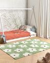 Kinderteppich aus Baumwolle mit Blumenmuster 140 x 200 cm Grün MOKHVA_906822
