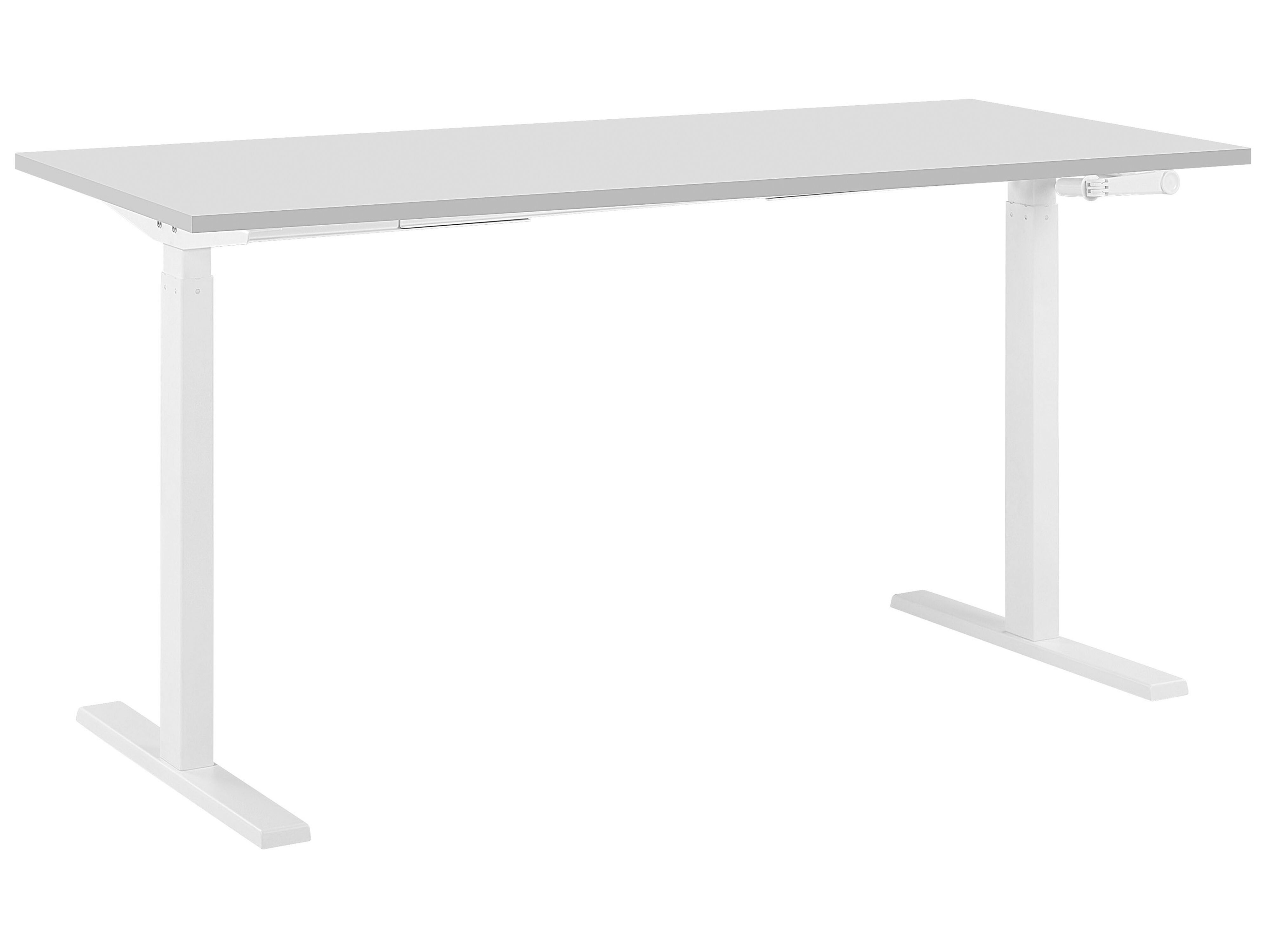 Työpöytä säädettävä harmaa/valkoinen 130 cm DESTIN II 