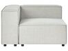 Left Hand 3 Seater Modular Linen Corner Sofa with Ottoman Grey APRICA_874438
