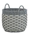 Set of 3 PE Rattan Plant Pot Baskets Grey and White GEFIRA_826526