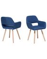 Set of 2 Fabric Dining Chairs Blue CHICAGO_696134