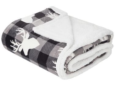Blanket 150 x 200 cm Grey and White SHOREN