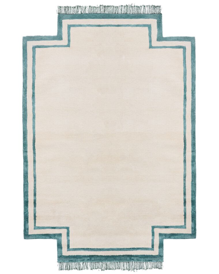 Teppich Viskose beige / blaugrün 160 x 230 cm BERWARI_904106