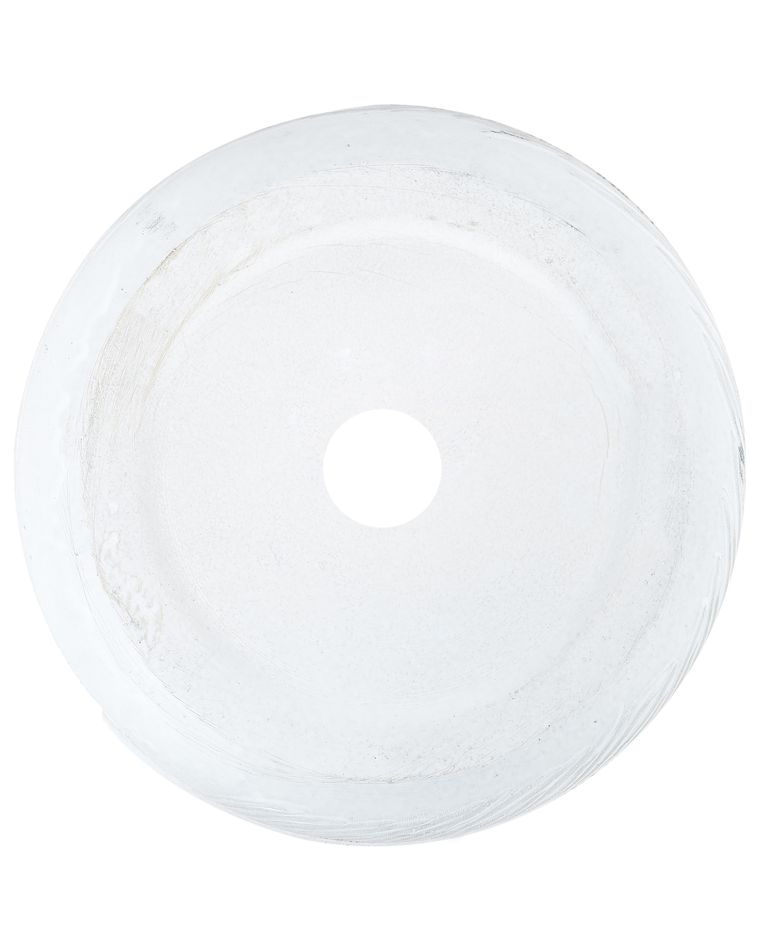 Runder Blumentopf Aus Polypropylen – 30 Cm Durchmesser, Höhe 29 Cm, Weiß/travertin, Mit Wasserreservoir
