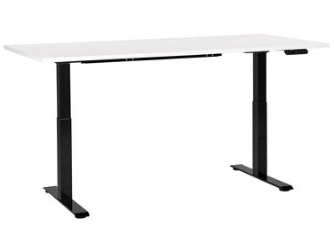 Schreibtisch weiss / schwarz 180 x 80 cm elektrisch höhenverstellbar DESTINES
