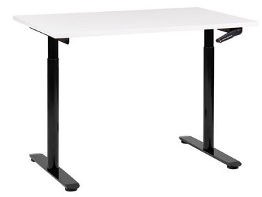 Schreibtisch weiss / schwarz 120 x 72 cm manuell höhenverstellbar DESTINAS