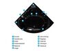 Hoekbad whirlpool LED zwart 205 x 146 cm TOCOA_781373