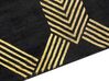 Tapis en viscose et coton noir et doré à motif géométrique avec craquelures 160 x 230 cm VEKSE_806419