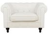 Conjunto de sofás com 4 lugares em tecido branco-creme CHESTERFIELD_912457