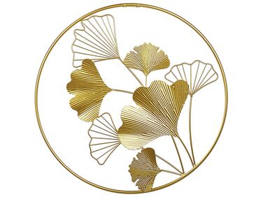 Seinäkoriste lehdet metalli kulta ⌀ 45 cm BISMUTH