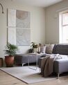 Right Hand Fabric Corner Sofa with Ottoman Grey ABERDEEN_831914