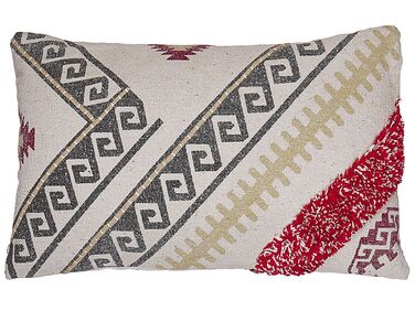 Bawełniana poduszka dekoracyjna geometryczny wzór 30 x 50 cm wielokolorowa BETULA