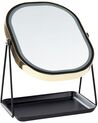 Kosmetické LED zrcadlo 20 x 22 cm černé/zlaté DORDOGNE_848532
