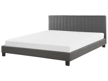  Faux Leather EU Super King Size Bed Grey POITIERS