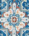 Teppich blau / orange orientalisches Muster 80 x 240 cm Kurzflor RITAPURAM_831647