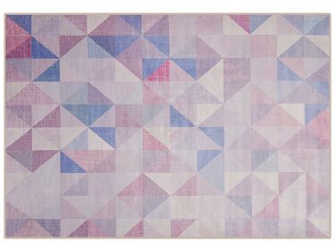 Teppich blau-grau 160 x 230 cm geometrisches Muster Kurzflor KARTEPE
