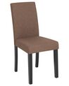Set of 2 Fabric Dining Chairs Brown BROADWAY_744515
