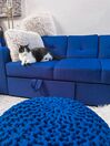 Sofá-cama de 3 lugares com repousa-pés  em tecido azul marinho  FALSTER_844774