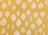 Coussin décoratif avec motif feuilles en coton 45 x 45 cm jaune GINNALA_839083