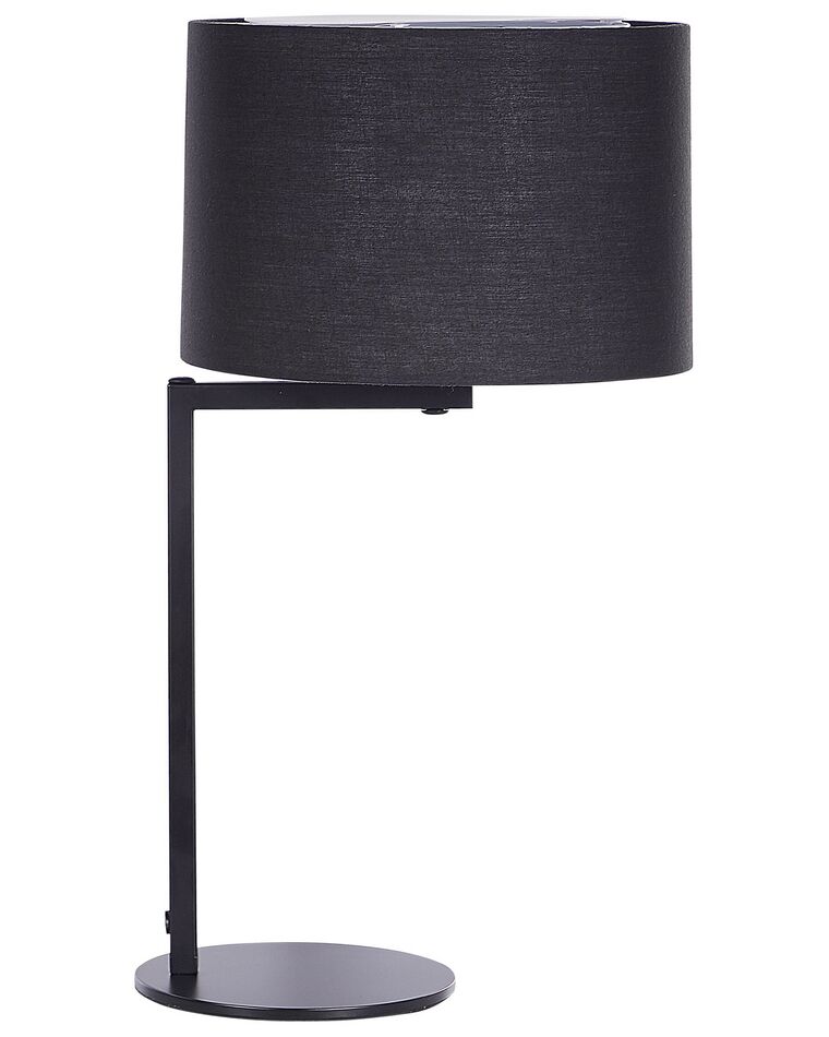 Tischlampe schwarz 49 cm Trommelform BALDWIN_825956
