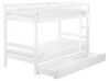 Łóżko piętrowe z szufladami drewniane 90 x 200 cm białe REGAT_797147