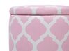 Storage Footstool Pink and White TUNICA_685040
