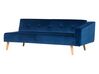 Sofá cama esquinero de terciopelo azul derecho VADSO_741030