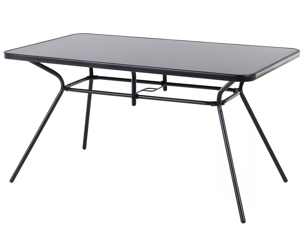 Table de jardin en acier noir 140x80 cm LIVO Beliani.fr