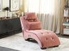 Chaise longue de terciopelo rosa pastel/negro/plateado con altavoz Bluetooth SIMORRE_823096