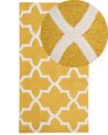 Tappeto rettangolare in cotone giallo 80x150 cm SILVAN_680083
