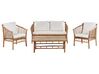 4 Seater Bamboo Wood Garden Sofa Set White MAGGIORE_835819
