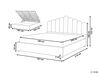 Zamatová posteľ s úložným priestorom 180 x 200 cm krémová biela VINCENNES_837388
