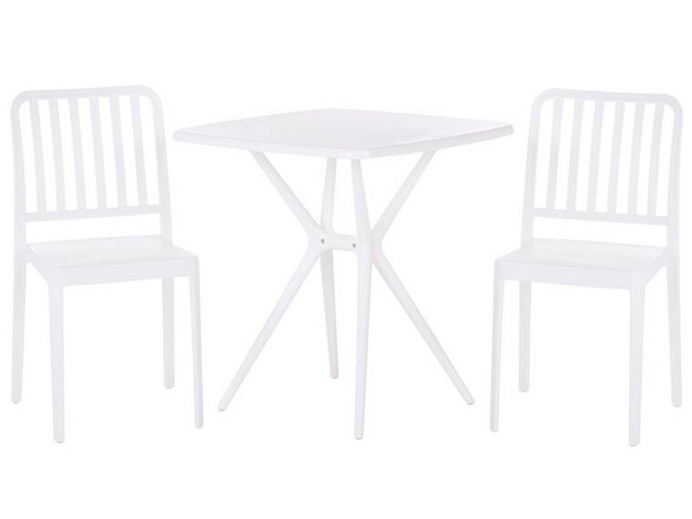 Kafebordsæt 2 stole Hvid SERSALE_820094