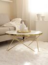 Tavolino da caffè effetto marmo bianco e oro ⌀ 80 cm MERIDIAN II_829078