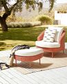 Fotel ogrodowy z technorattanu z podnóżkiem różowy ARCILLE_867984