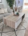 Coffee Table with Drawer White and Light Wood SWANSEA_860517