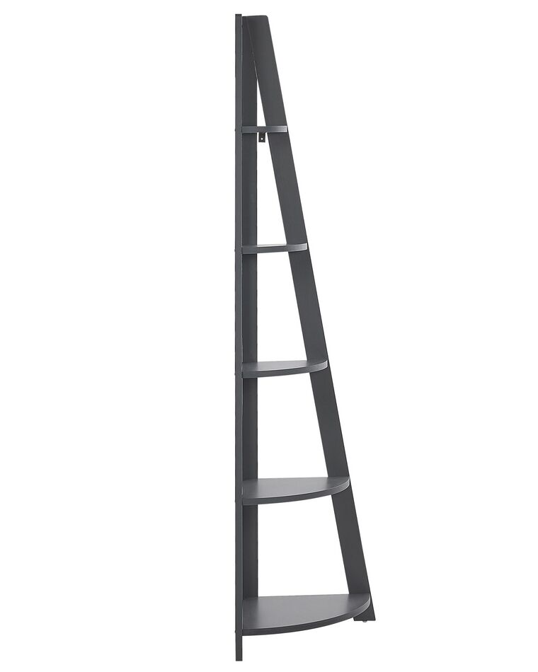 5 Tier Corner Ladder Shelf Grey MOBILE SOLO Beliani.co.uk