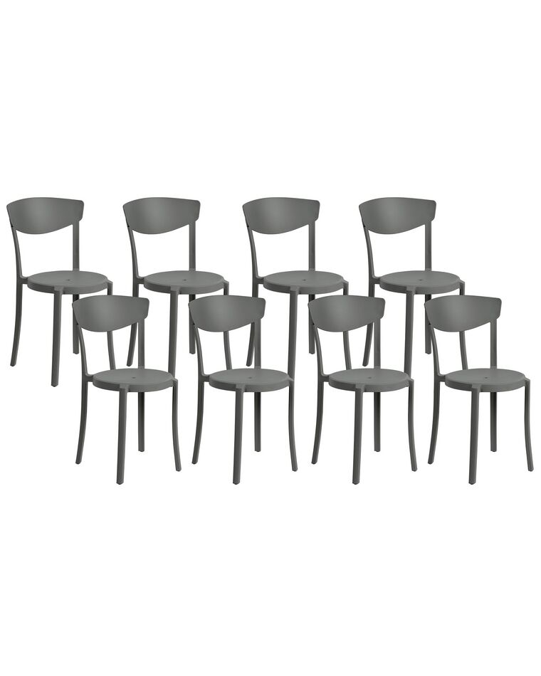 Conjunto de 8 cadeiras de jantar cinzentas escuras VIESTE_861701