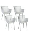 Set of 4 Plastic Dining Chairs Light Grey PESARO_862691