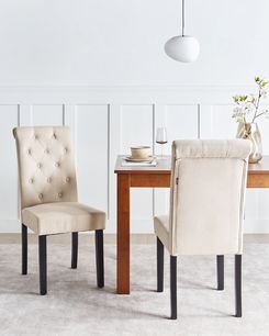 Tuoli kangas hiekanruskea 2 kpl VELVA