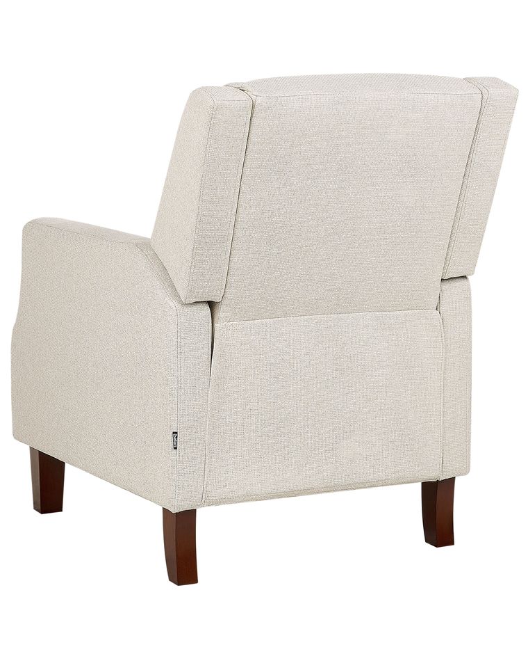 Fauteuil Inclinable Oland Avec Repose-pieds, Lin Beige, Style Rétro, Beliani