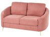 Conjunto de sala de estar 6 plazas de poliéster rosa/dorado TROSA_851924