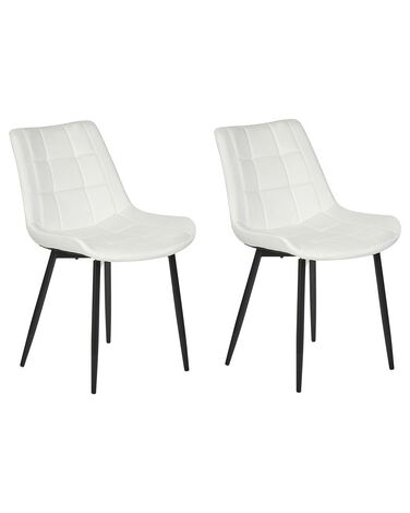 Set of 2 Velvet Dining Chairs Off-White MELROSE II