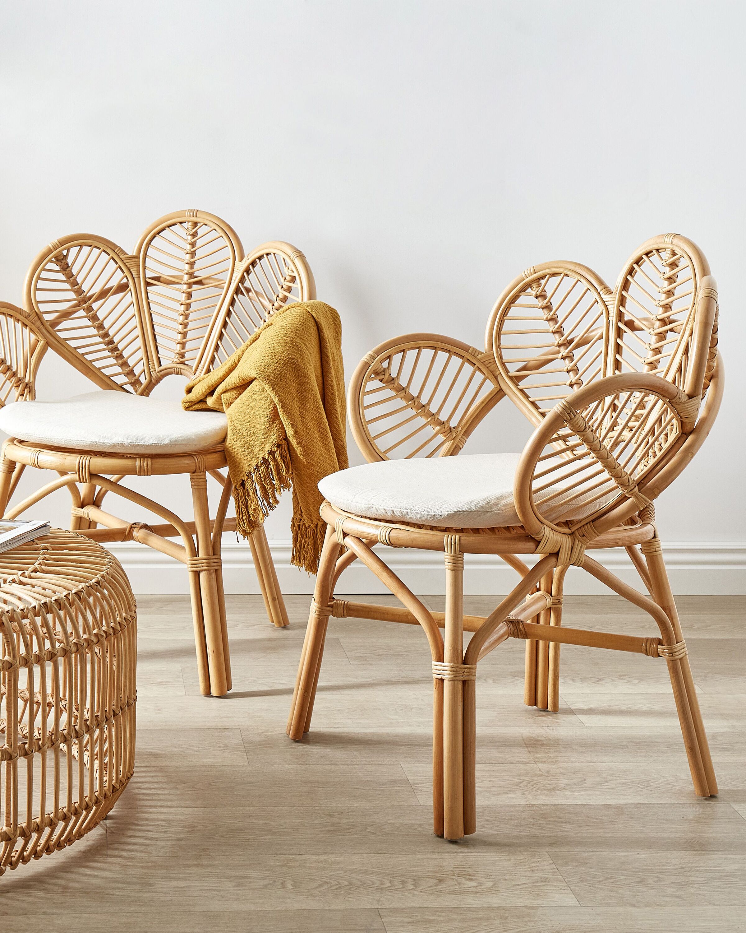 Lot de 2 chaises paon en rotin naturel FLORENTINE II | Beliani.fr