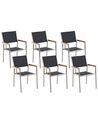 Set of 6 Garden Chairs Black GROSSETO_725609