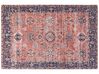 Teppich Baumwolle rot / blau 200 x 300 cm orientalisches Muster Kurzflor KURIN_862998