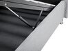 Polsterbett Leinenoptik grau mit Bettkasten hochklappbar 90 x 200 cm METZ_799478