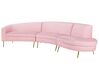 Sofa Samtstoff rosa geschwungene Form 4-Sitzer MOSS_810377