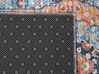 Teppich blau / orange 60 x 200 cm orientalisches Muster Kurzflor MIDALAM_831371