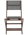Conjunto de 2 sillas de jardín de madera de acacia oscura/gris CESANA_868560